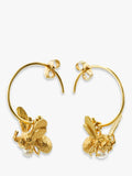 Alex Monroe gold plated hoop earrings with freshwater pearl, imported from the UK