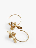 Alex Monroe gold plated hoop earrings with freshwater pearl, imported from the UK
