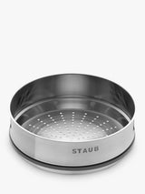 John Lewis STAUB Cocotte Stainless Steel Steamer Insert Silver 26cm Diameter- Buy online at McGrocer