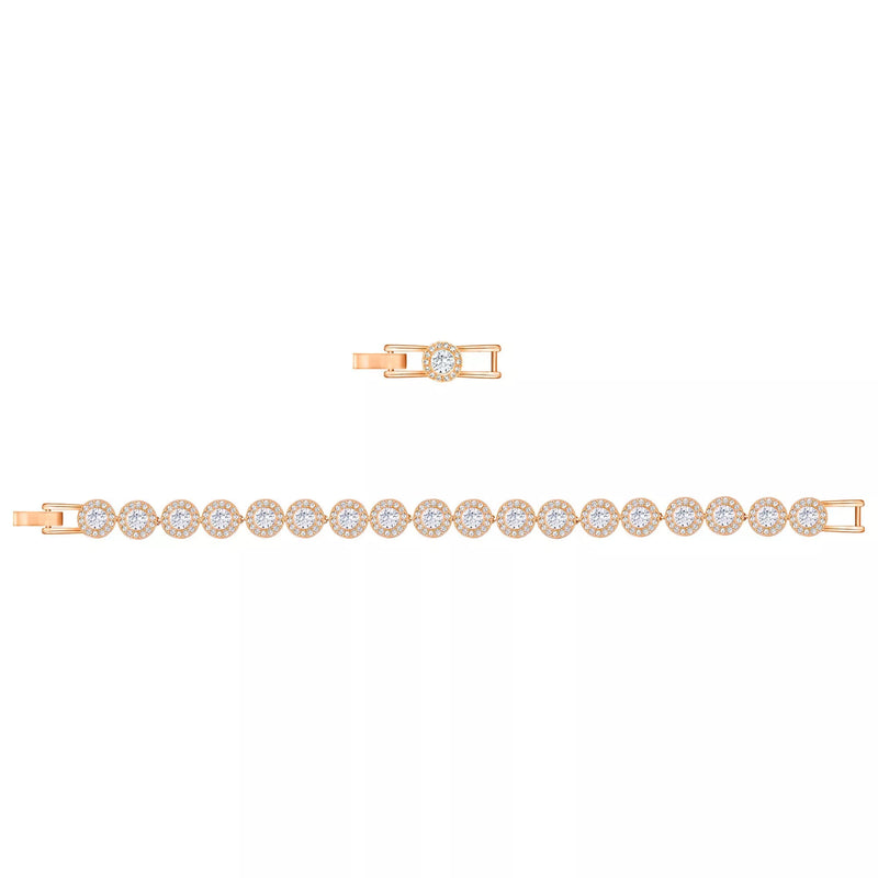 Swarovski Angelic round crystal bracelet rose gold 17cm - British product
