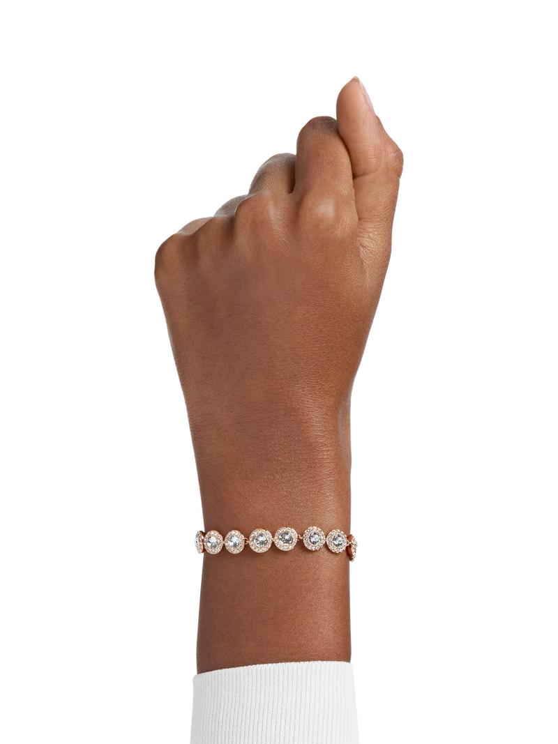 Swarovski Angelic round crystal bracelet rose gold 17cm - British product
