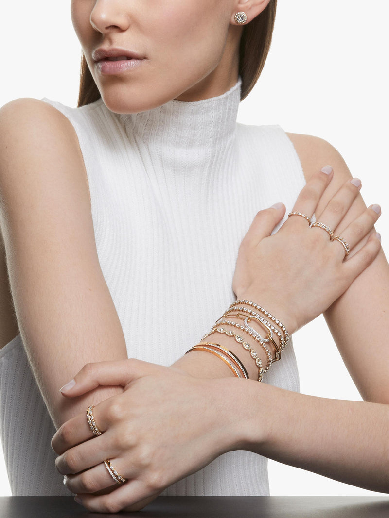 Swarovski Angelic round crystal bracelet rose gold 17cm - British product