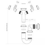 BLANCO single bowl sink odour trap plumbing connector kit - British product