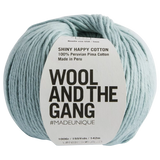 Wool And The Gang Shiny Happy Cotton Knitting and Crochet Yarn, 100g, Egg Blue