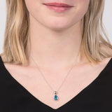 E.W Adams blue topaz pendant 9ct white gold imported from the UK