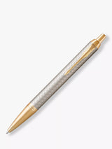 John Lewis PARKER IM Premium Silver Gold Trim Ballpoint Pen Medium Nib- Buy online at McGrocer