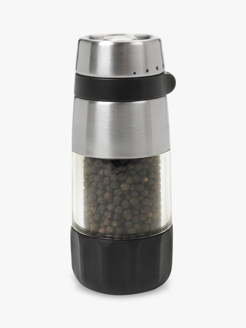 OXO salt and pepper grinders set stainless steel acrylic (British brand)