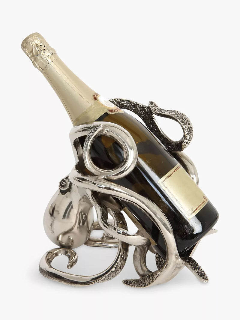 Culinary Concepts Octopus Bottle Holder in Silver - British product