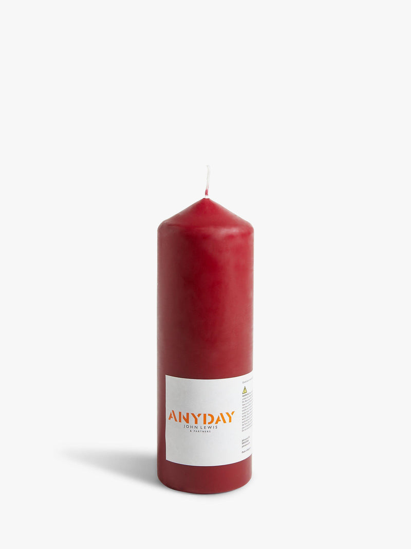 John Lewis large unscented pillar candle, UK version