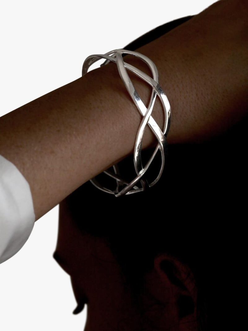 Nina B sterling silver cuff bangle (British brand)