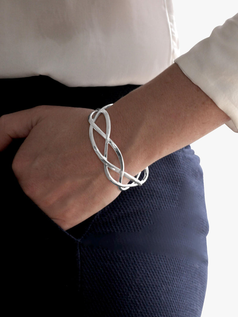 Nina B sterling silver cuff bangle (British brand)