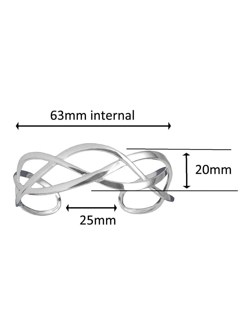 Nina B sterling silver cuff bangle (British brand)