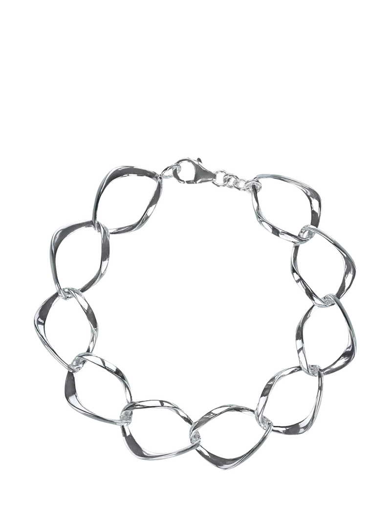 Nina B silver sterling bracelet with graduated links, imported from the UK