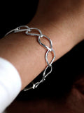 Nina B silver sterling bracelet with graduated links, imported from the UK