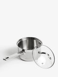 John Lewis stainless steel saucepan set with glass lids, 3 pieces, UK version