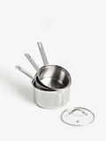 John Lewis stainless steel saucepan set with glass lids, 3 pieces, UK version