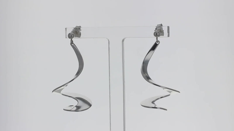 Georg Jensen Möbius sterling silver drop earrings - British product