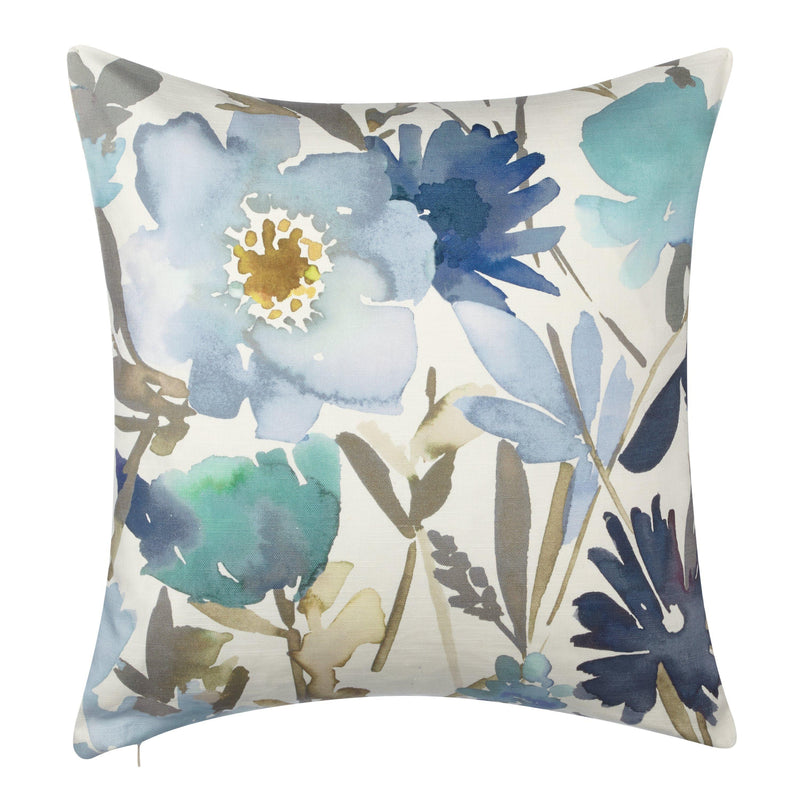 Vibrant Watercolour Floral Print Bloom Cushion
