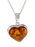 Be-Jewelled amber heart pendant necklace sterling silver (British brand)