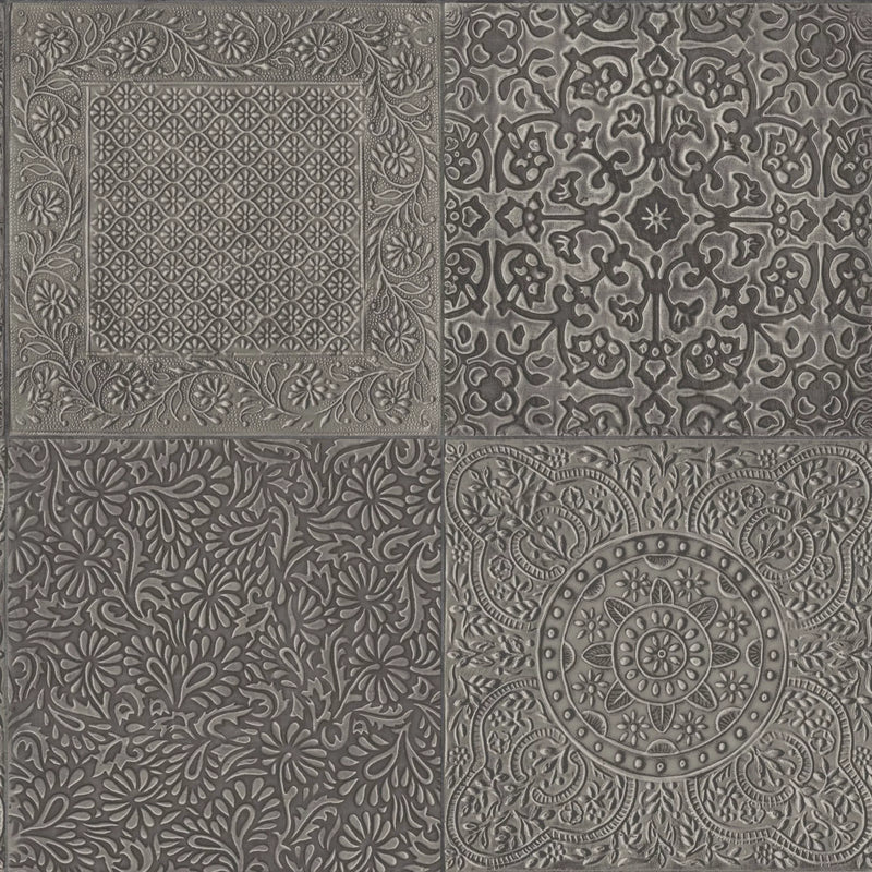 Cole & Son Bazaar wallpaper with embossed tile design - British product