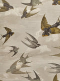 Swallows Design Wallpaper in Sepia - Non-Woven Ground