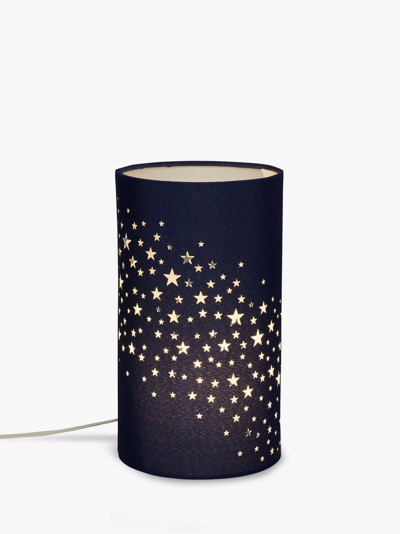 John Lewis Stardust table lamp with star cut-outs, 23cm tall - British product