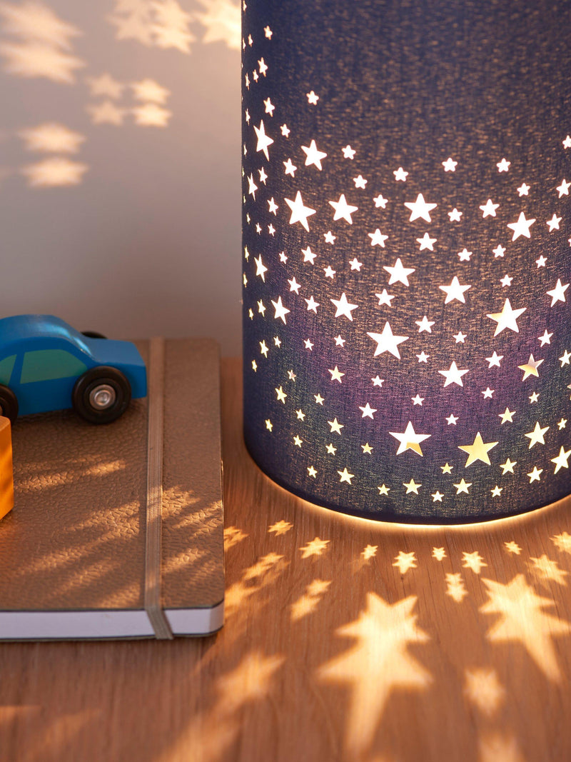 John Lewis Stardust table lamp with star cut-outs, 23cm tall - British product