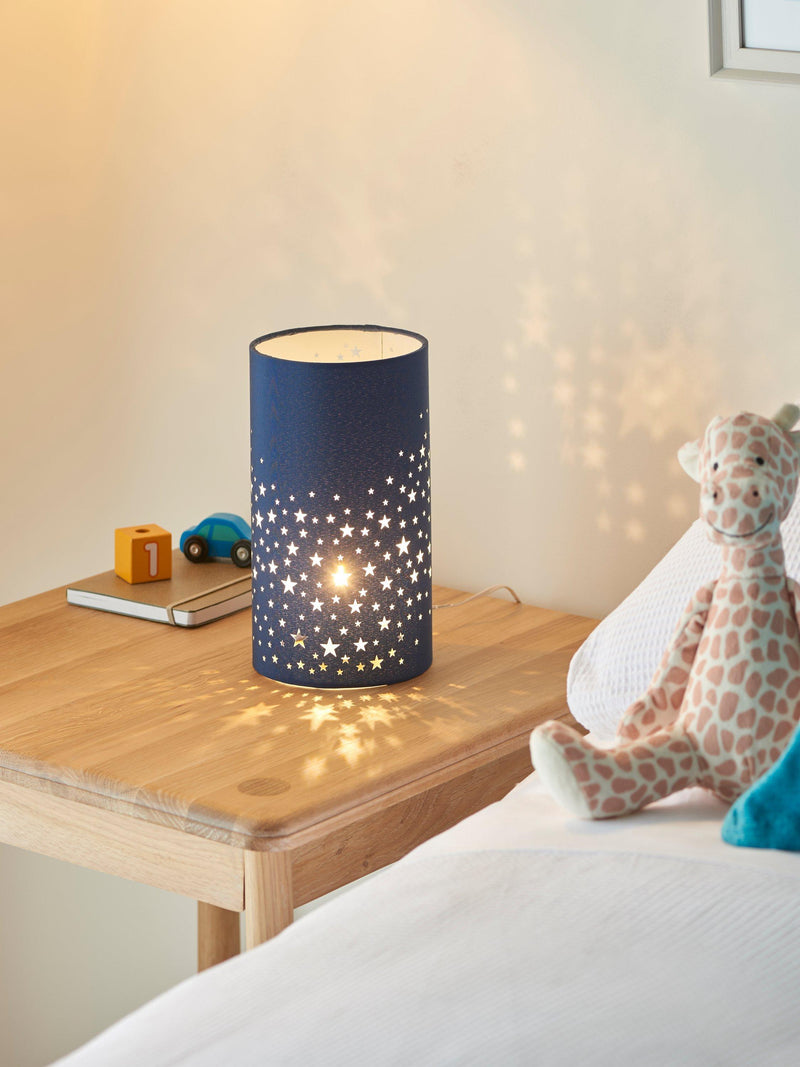 John Lewis Stardust table lamp with star cut-outs, 23cm tall - British product