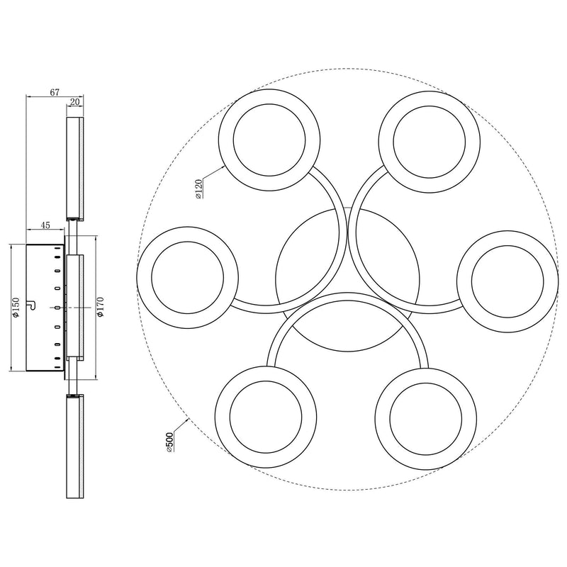 John Lewis Boyd Deckenleuchte mit halber Einbautiefe in Messing (britische Marke)