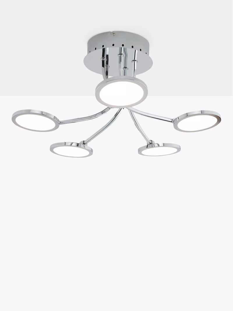 John Lewis Malmo LED semi-flush ceiling light chrome - British product