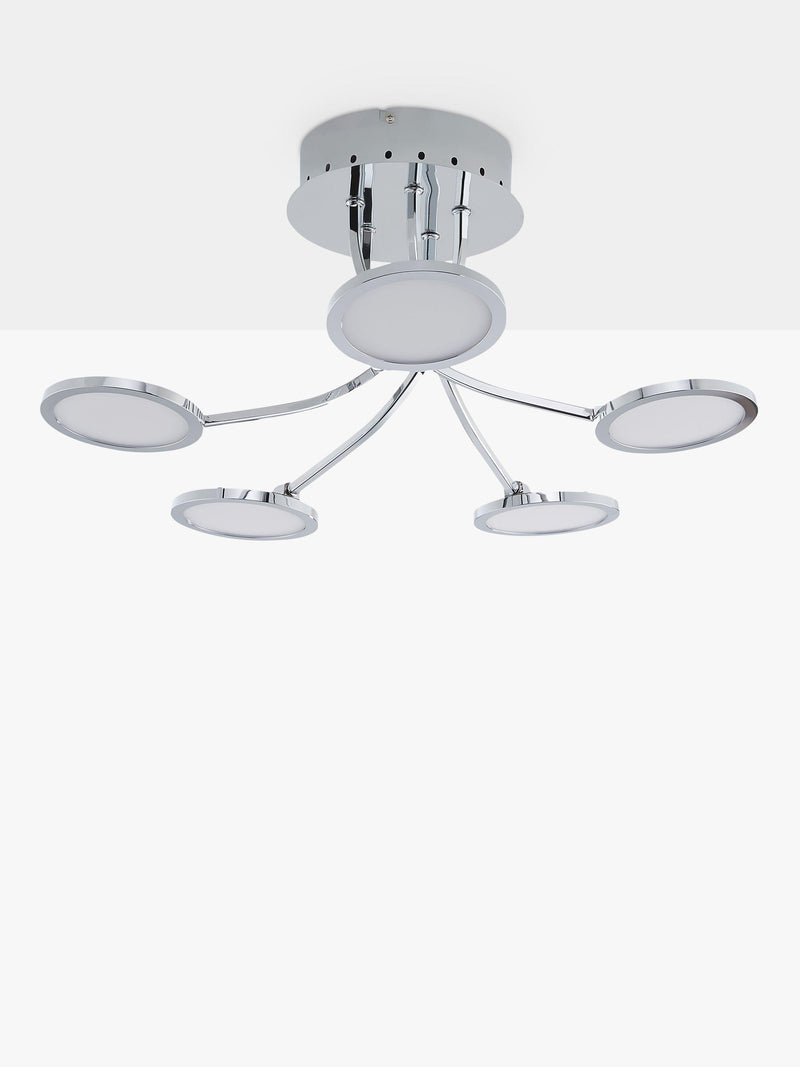 John Lewis Malmo LED semi-flush ceiling light chrome - British product