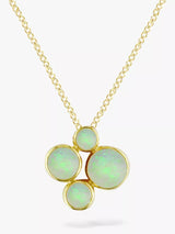 John Lewis E.W Adams 9ct Yellow Gold 4 Stone Opal Pendant Necklace- Buy online at McGrocer
