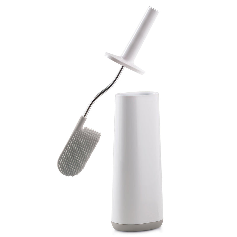 Joseph Joseph flexible silicone toilet brush with D-shaped head, grey, UK version