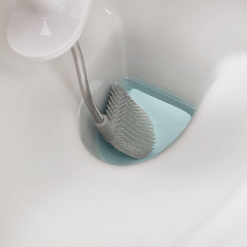 Joseph Joseph flexible silicone toilet brush with D-shaped head, grey, UK version