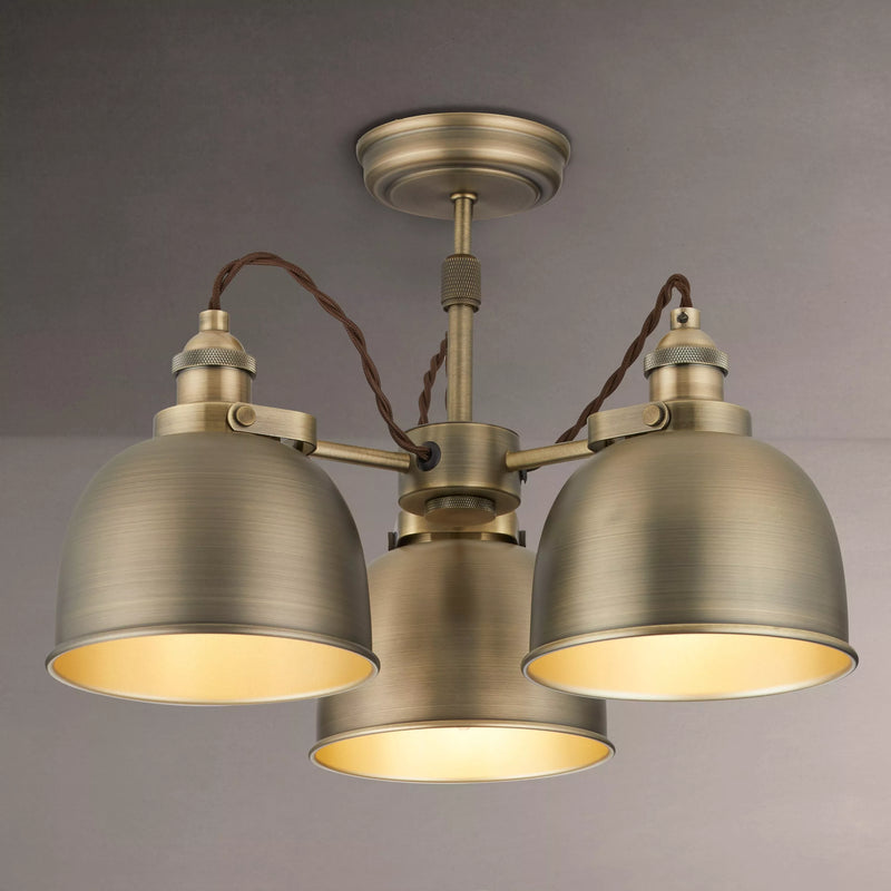John Lewis Baldwin semi flush ceiling light antique finish - British product