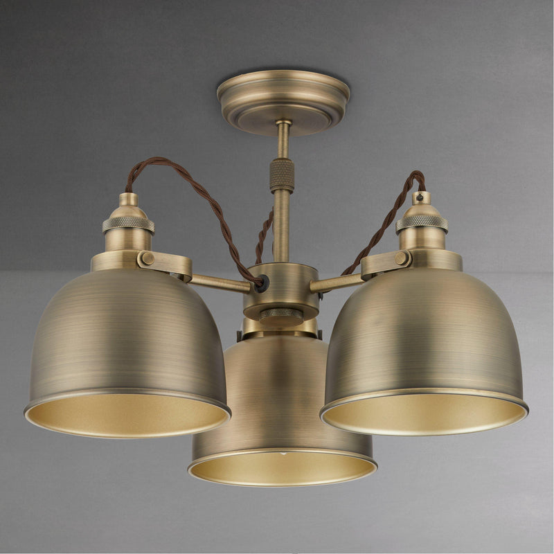 John Lewis Baldwin semi flush ceiling light antique finish - British product
