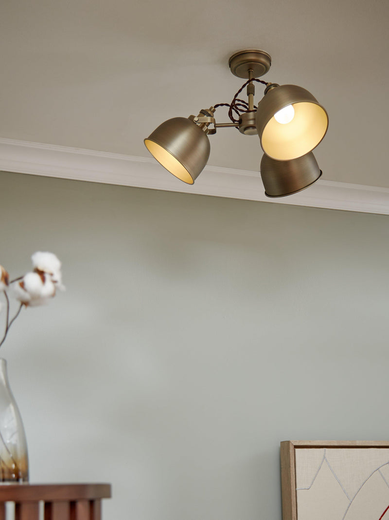 John Lewis Baldwin semi flush ceiling light antique finish - British product