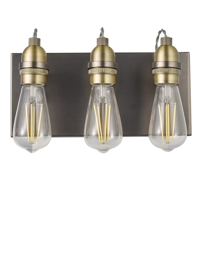 John Lewis Bistro three arm wall light antique brass - British product