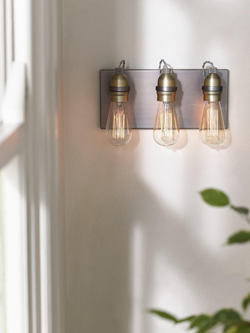 John Lewis Bistro three arm wall light antique brass - British product