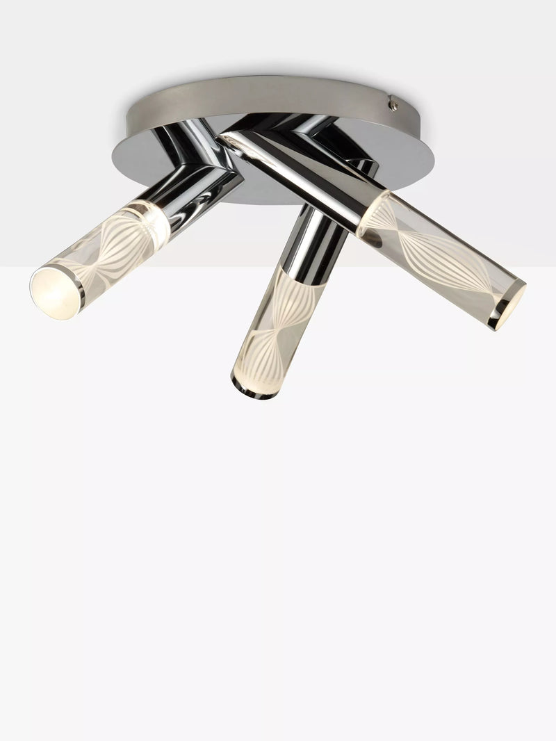 John Lewis Oslo chrome bathroom ceiling light 3 arms LED H16x22cm (British brand)