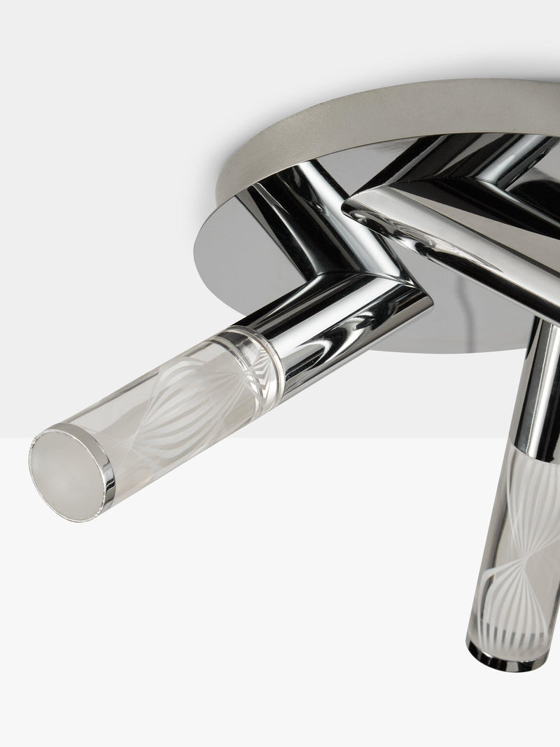 John Lewis Oslo chrome bathroom ceiling light 3 arms LED H16x22cm (British brand)