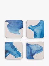John Lewis Rick Stein Coves of Cornwall Cork-Backed Coasters Set of 4 Blue/White- Buy online at McGrocer