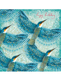 Woodmansterne Kingfishers greeting card 17.3 x 16.7 cm (British brand)