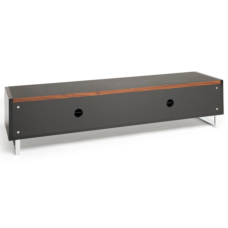 AVF Panorama PM160 TV stand with walnut veneer and chrome legs, imported from the UK