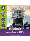 Eaziglide Neverstick2 Aluminium Non-Stick Pot 3-Tier Steamer Set - British product