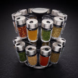 Cole & Mason filled spice rack carousel with 20 jars - British product
