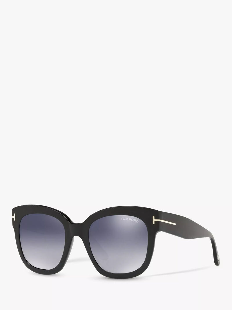 TOM FORD Beatrix-02 square sunglasses mirrored grey lenses, UK version