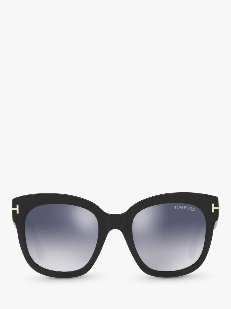 TOM FORD Beatrix-02 square sunglasses mirrored grey lenses, UK version
