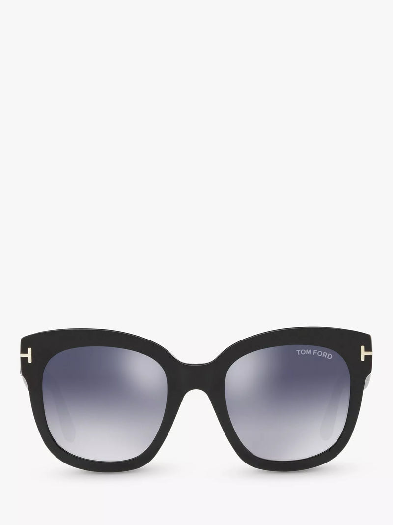 TOM FORD Beatrix-02 square sunglasses mirrored grey lenses, UK version