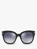 TOM FORD Beatrix-02 square sunglasses mirrored grey lenses, UK version
